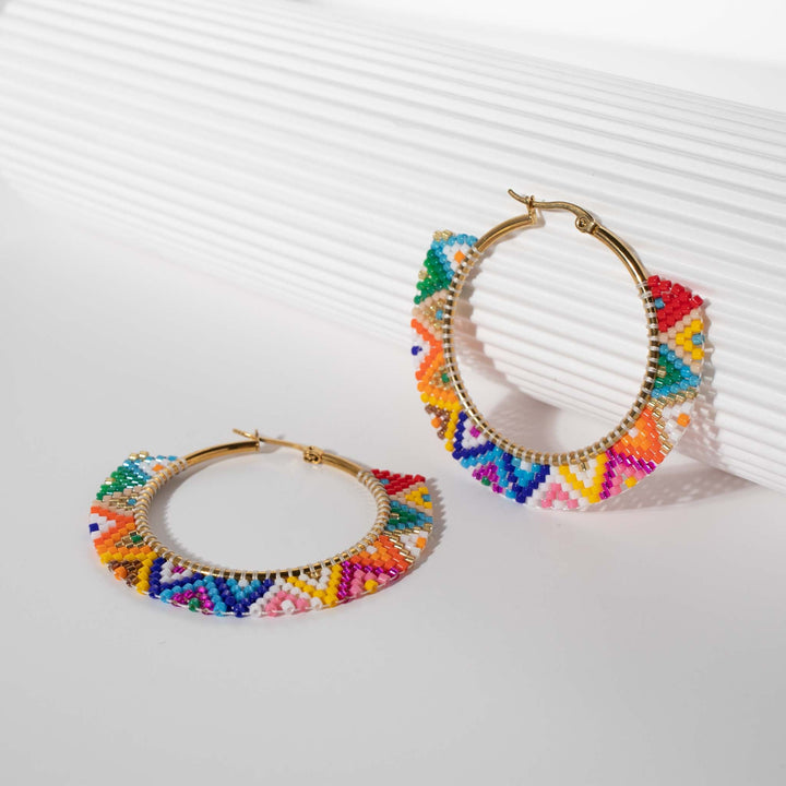 Ensemble Agathe (boucles d'oreilles Agathe, collier Liv et parure Rainbøw) - finitions artisanales | Køss Design Paris