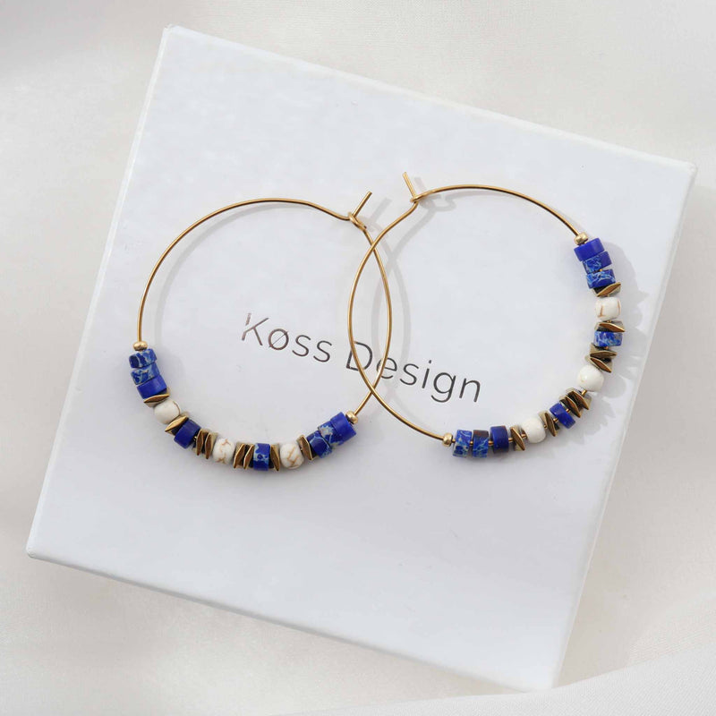 Ensemble Azur - détail des couleurs et motifs en perles Miyuki Tila