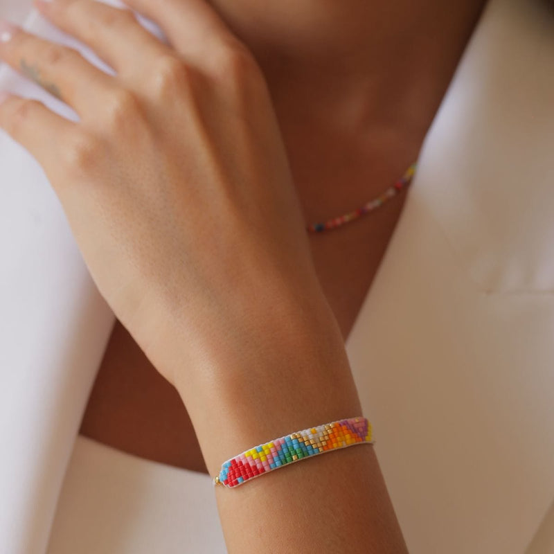 Agathe - bracelet en perles Miyuki porté au poignet
