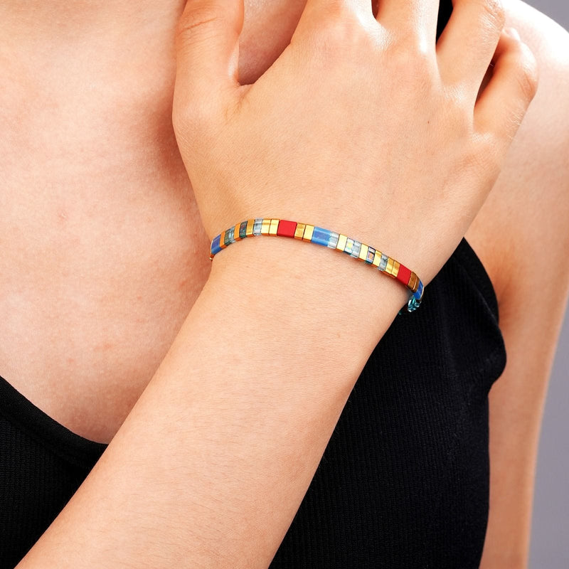 Bahia - bracelet en perles Miyuki porté au poignet
