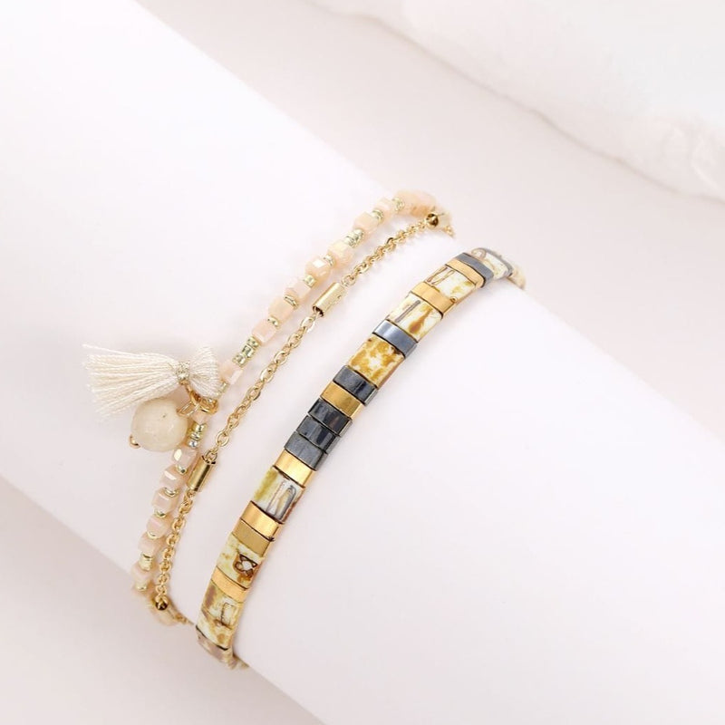 Parure Abby - Bracelet de perles - bracelet de perles colorées fait main en perles Miyuki par Køss Design