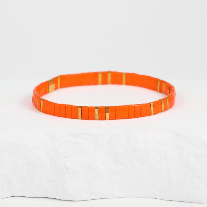 Parure Belombre - détail des couleurs et motifs en perles Miyuki Tila