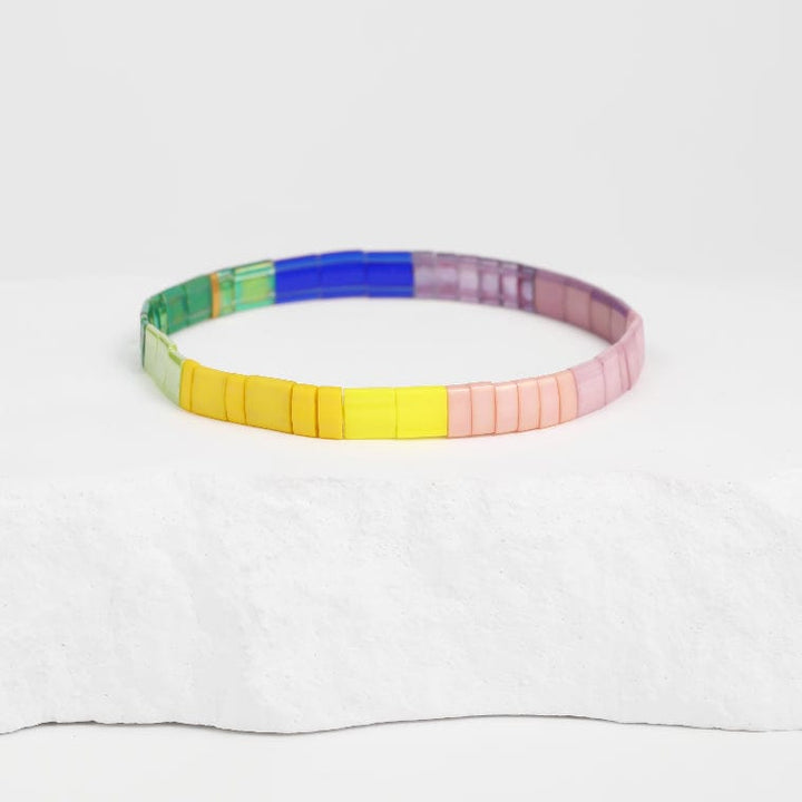 Parure Chamarel - détail des couleurs et motifs en perles Miyuki Tila