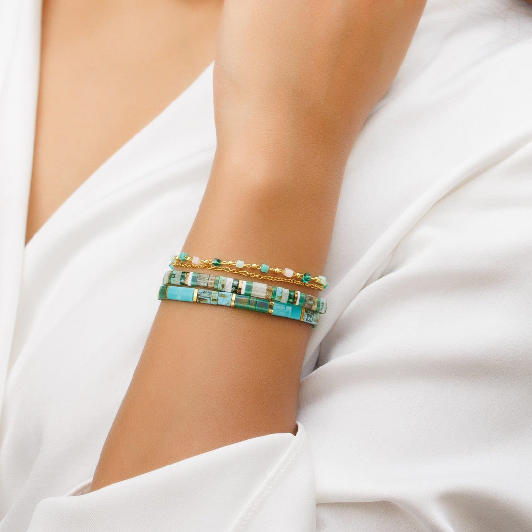 Parure Ela - Bracelet de perles - bracelet de perles colorées fait main en perles Miyuki par Køss Design