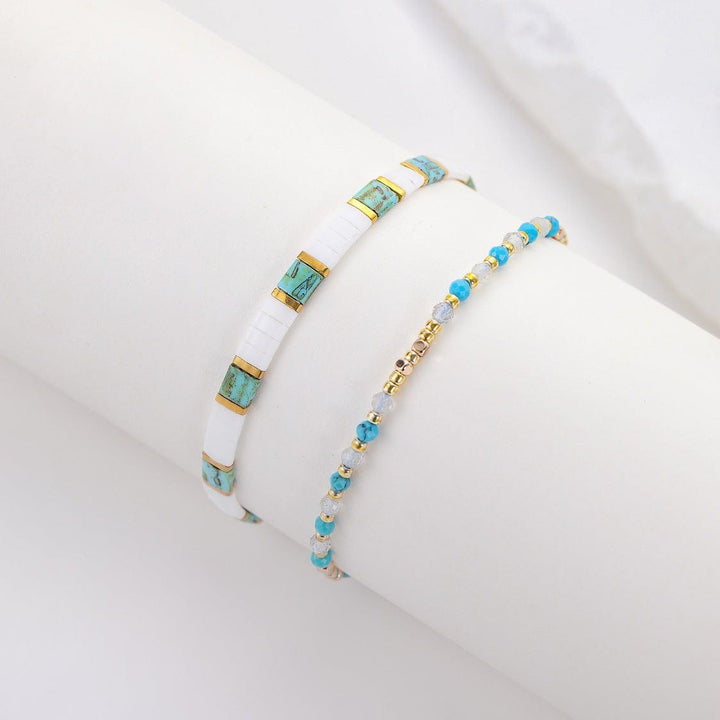 Parure Saphira - vue détaillée des perles Miyuki japonaises