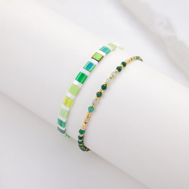 Parure Saphira - bracelet en perles Miyuki porté au poignet