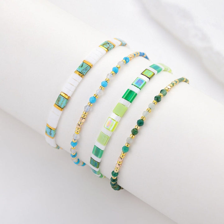 Parure Saphira - Bracelets de perles - bracelets perles plates fait main en perles Miyuki par Køss Design