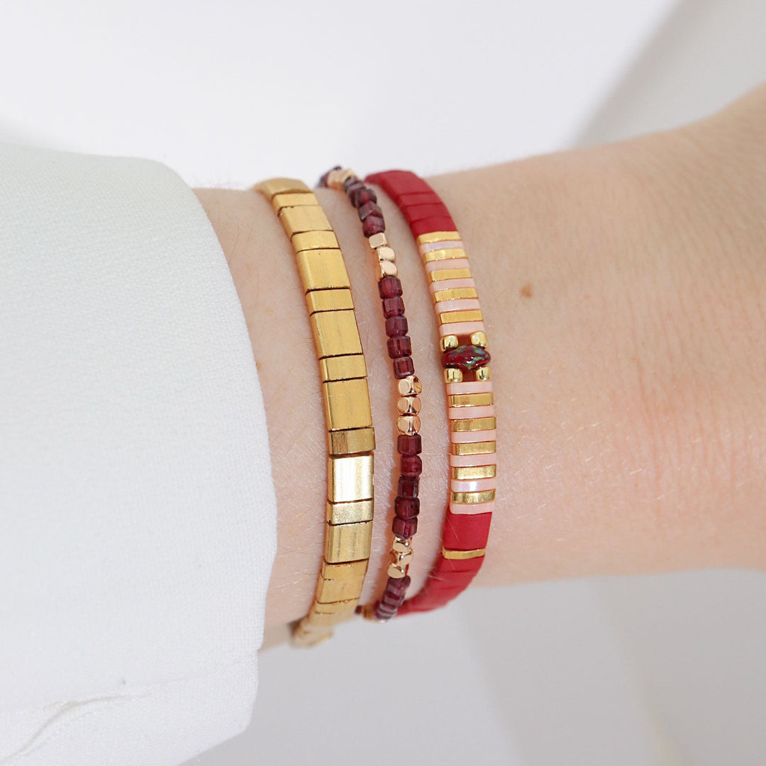 Parure Scarlett - Bracelet de perles - bracelet de perles colorées fait main en perles Miyuki par Køss Design