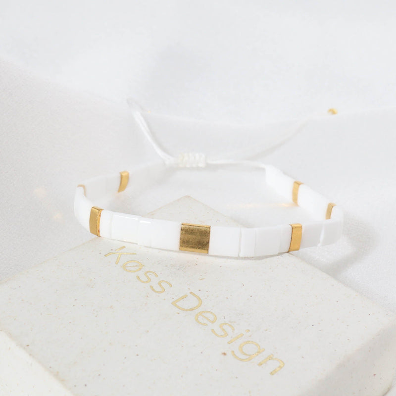 Parure Tahiti - bracelet en perles Miyuki porté au poignet