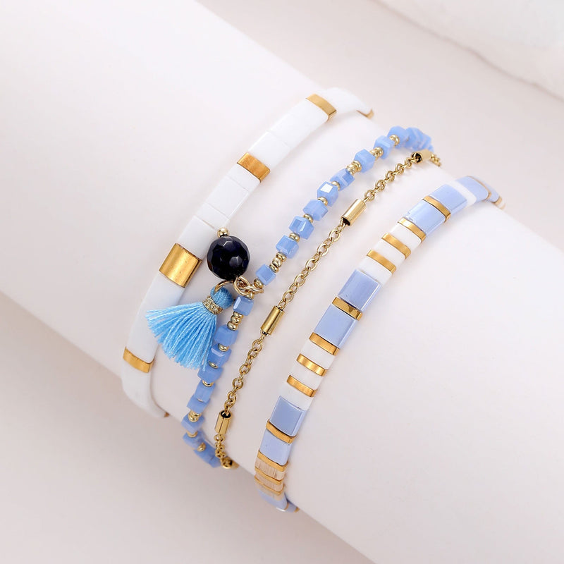 Parure Tahiti - Bracelets de perles - bracelet de perles colorées fait main en perles Miyuki par Køss Design