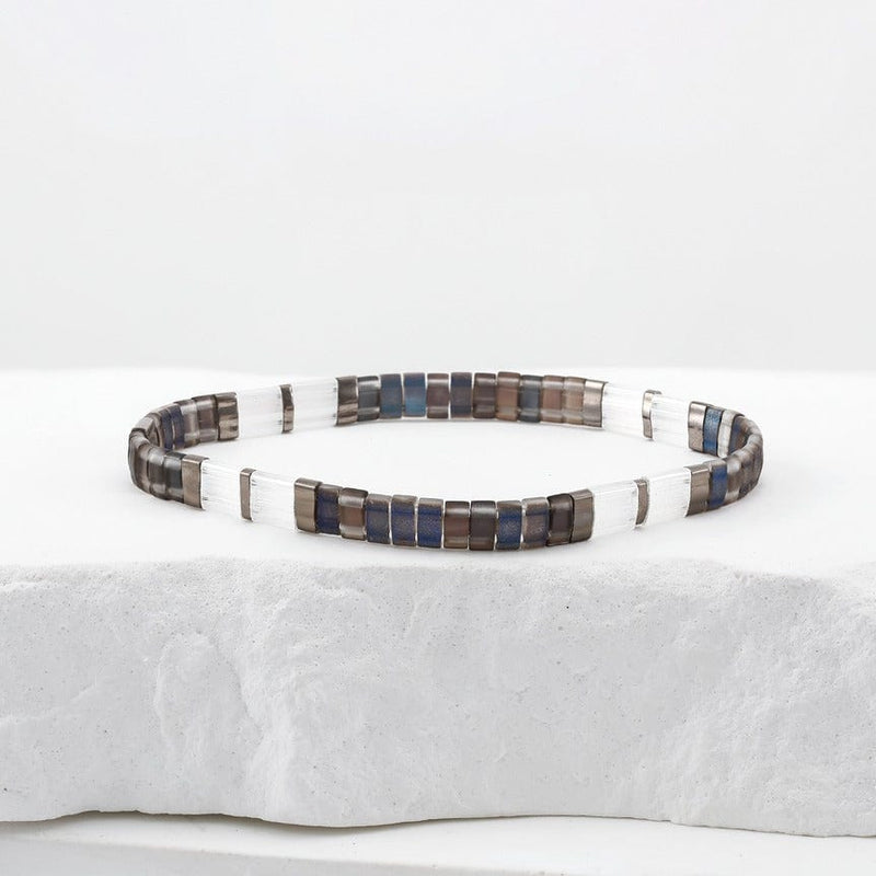 Parure Adela - détail des couleurs et motifs en perles Miyuki Tila