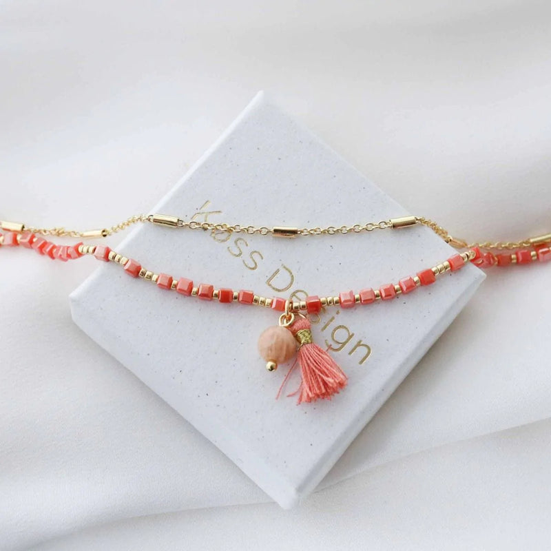 Parure Corail - Køss Design bracelet de perles fait main photo 7