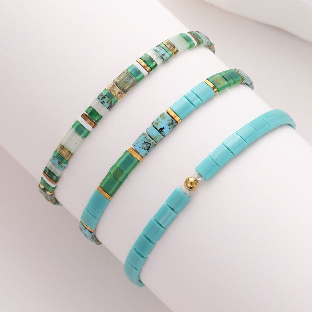 Parure Émeraude - Bracelets de perles - bracelet de perles fait main en perles Miyuki par Køss Design