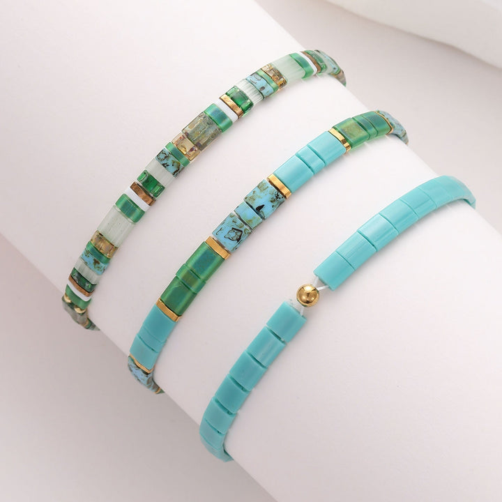 Parure Émeraude - Bracelets de perles - bracelet de perles fait main en perles Miyuki par Køss Design