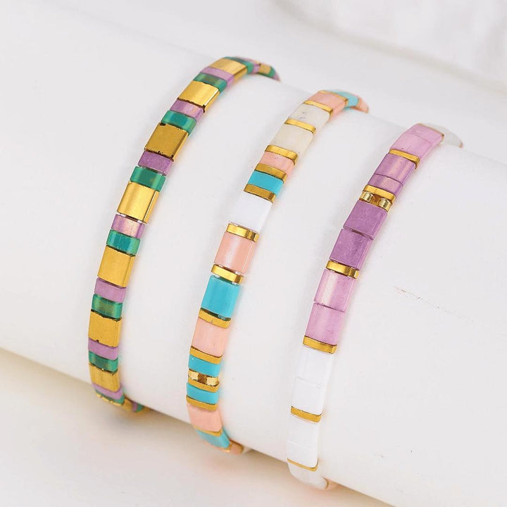 Parure Honolulu - Bracelets de perles - bracelets perles plates fait main en perles Miyuki par Køss Design