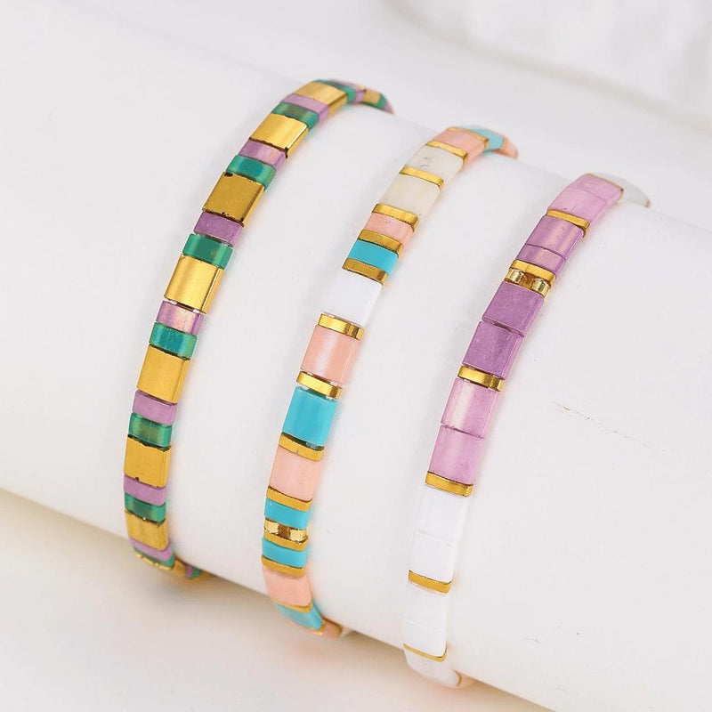 Parure Honolulu - Bracelets de perles - bracelets perles plates fait main en perles Miyuki par Køss Design