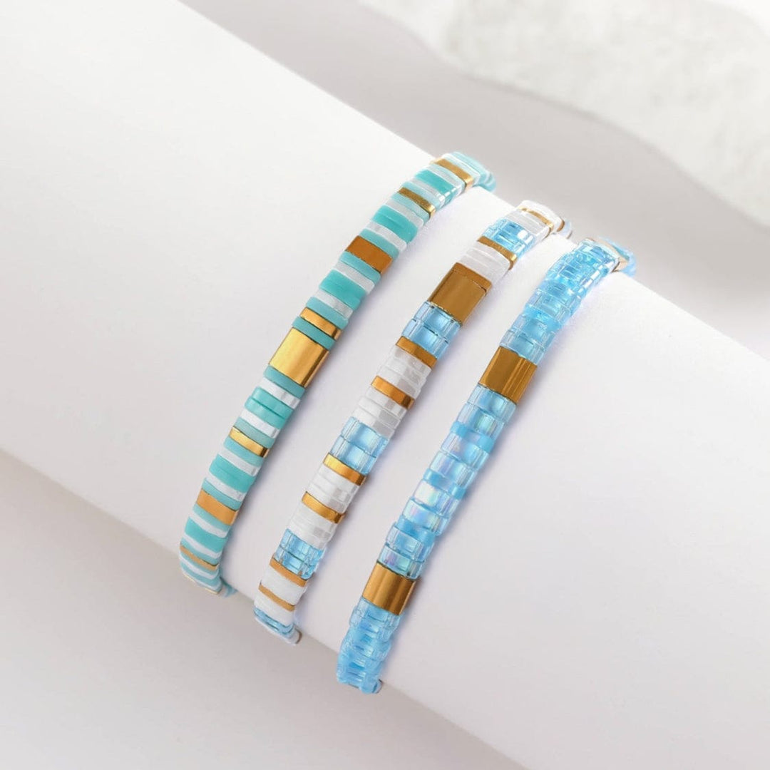 Parure Ingrid - Bracelets de perles - bracelets perles plates fait main en perles Miyuki par Køss Design