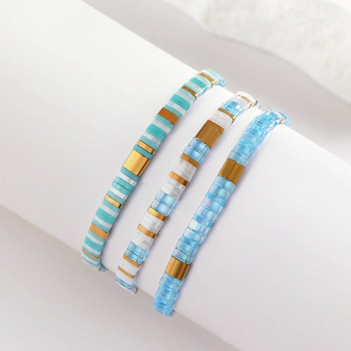Parure Ingrid - Bracelets de perles - bracelets perles plates fait main en perles Miyuki par Køss Design