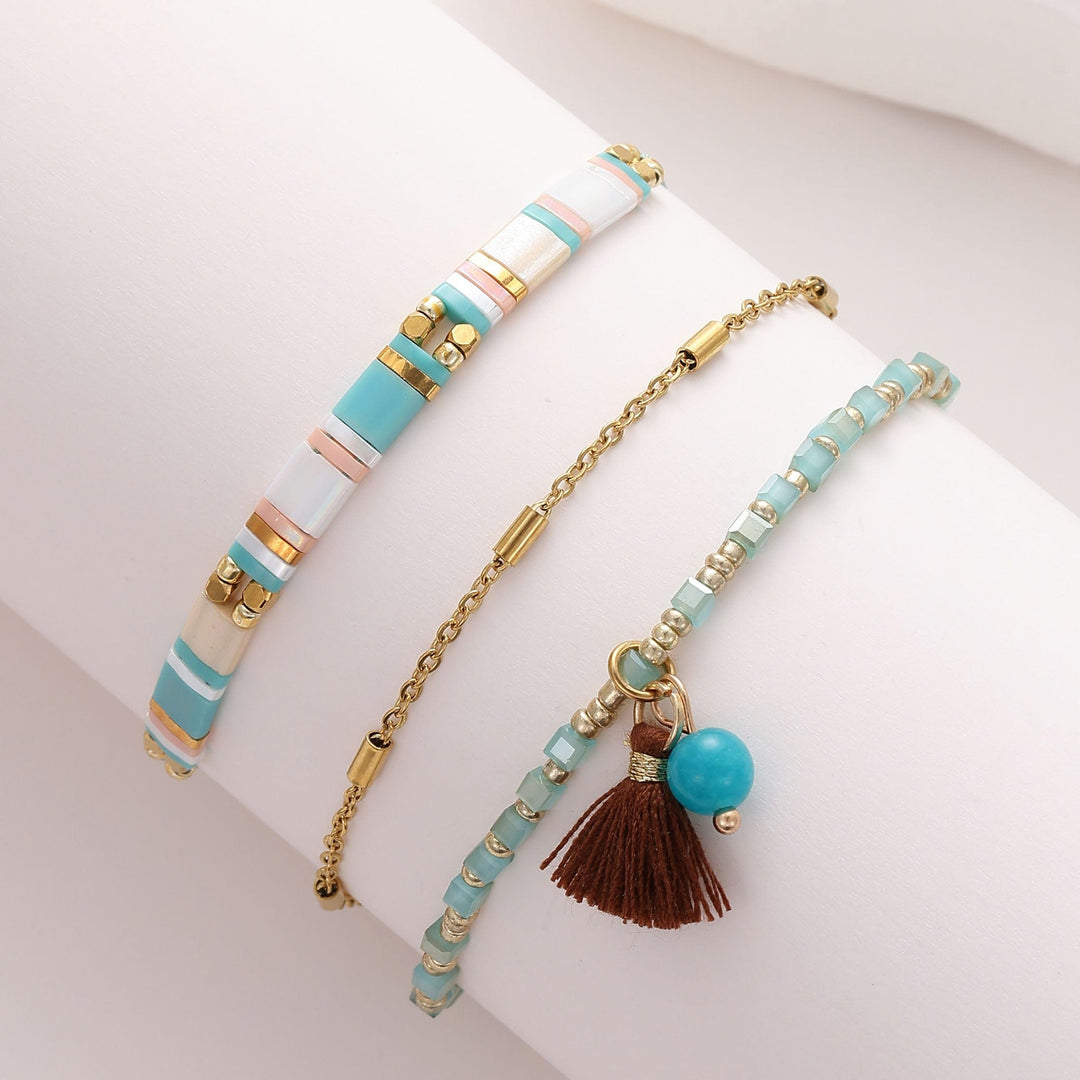 Parure Jade - Bracelets de perles - bracelet de perles fait main en perles Miyuki par Køss Design