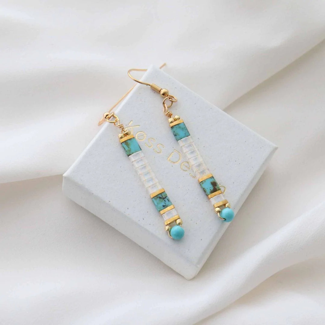 Eva - Boucles d'oreilles - earring fait main en perles Miyuki par Køss Design
