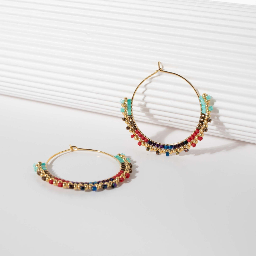 Lina - Boucles d'oreilles - earring fait main en perles Miyuki par Køss Design