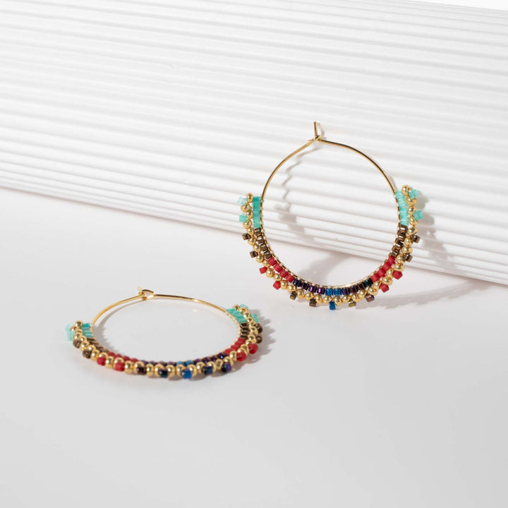 Lina - Boucles d'oreilles - earring fait main en perles Miyuki par Køss Design