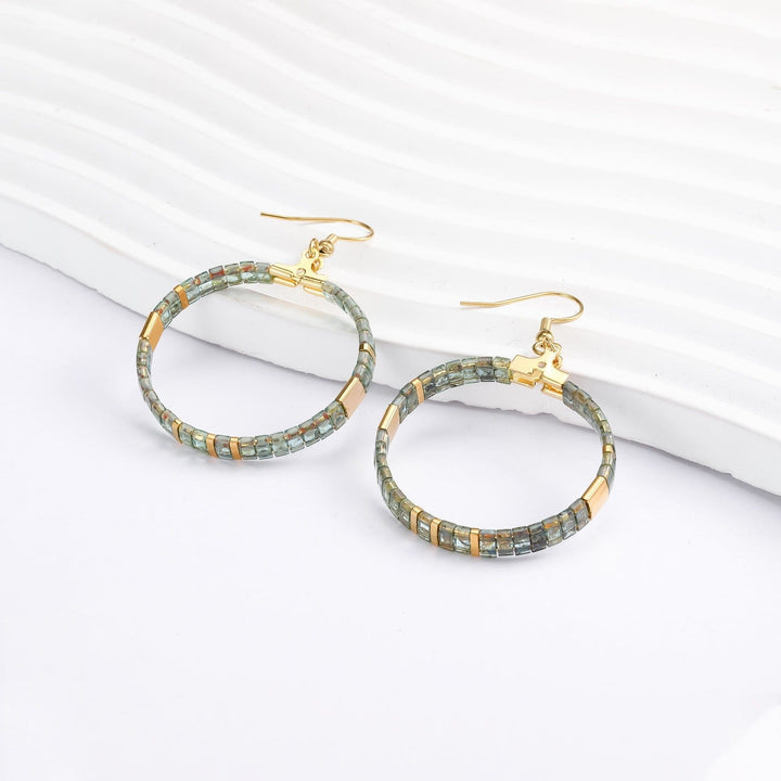 Luna - Boucles d'oreilles - earring fait main en perles Miyuki par Køss Design