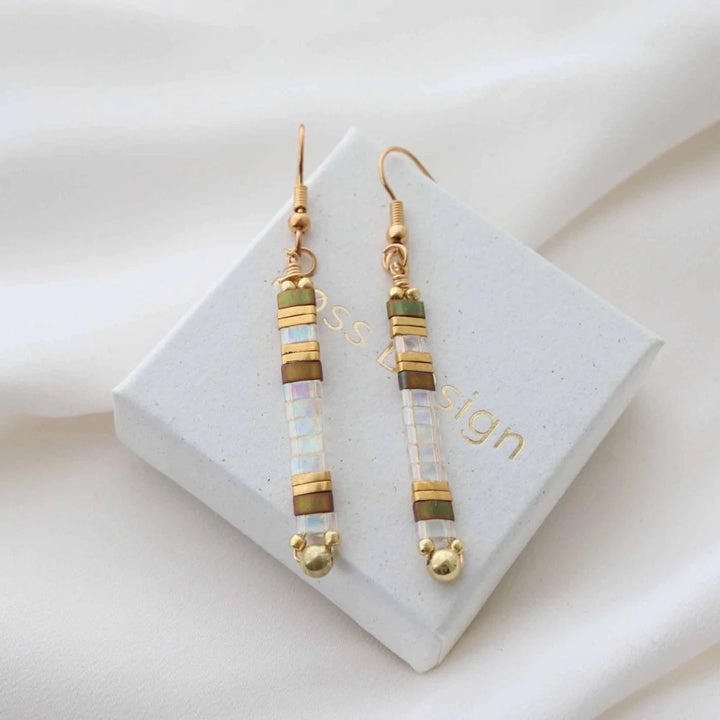 Mila - Boucles d'oreilles - earring fait main en perles Miyuki par Køss Design