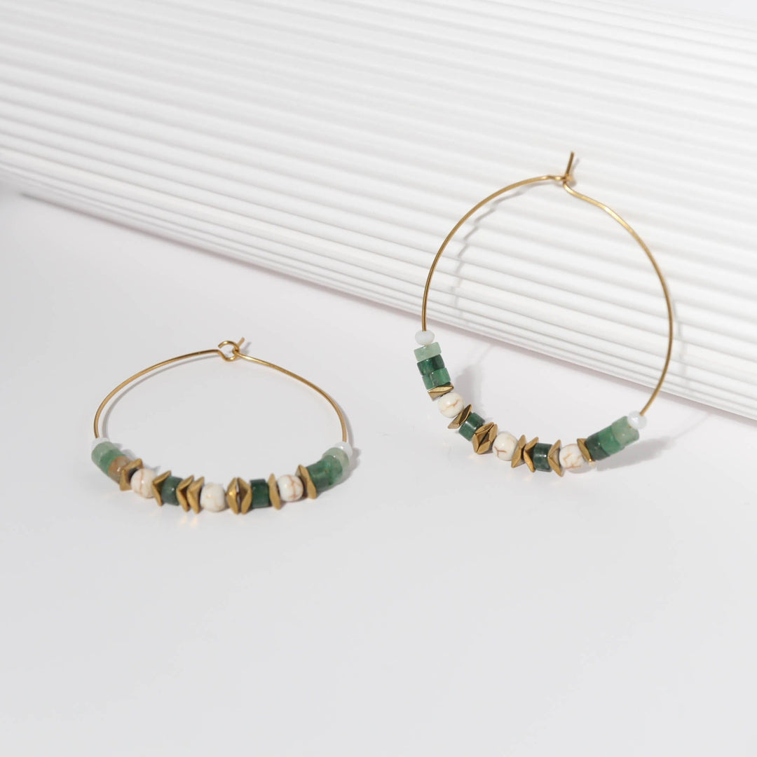 Nil - Boucles d'oreilles créoles - earring fait main en perles Miyuki par Køss Design