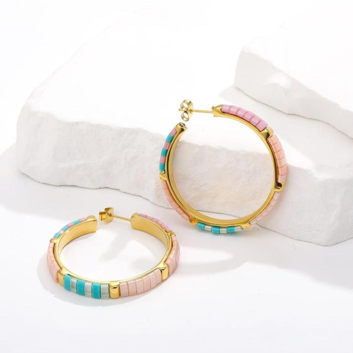 Pastel - Boucles d'oreilles - earring fait main en perles Miyuki par Køss Design