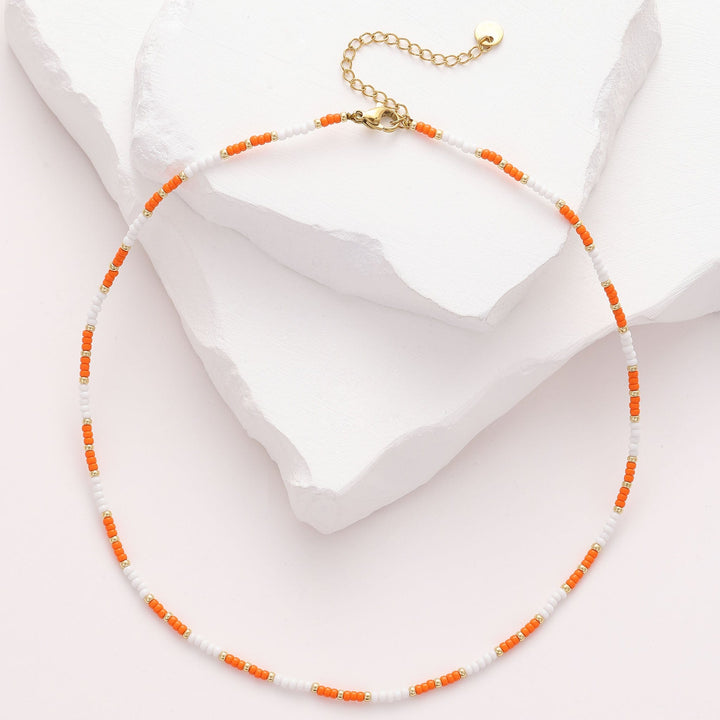 Corail - Collier de pierres - necklace fait main en perles Miyuki par Køss Design