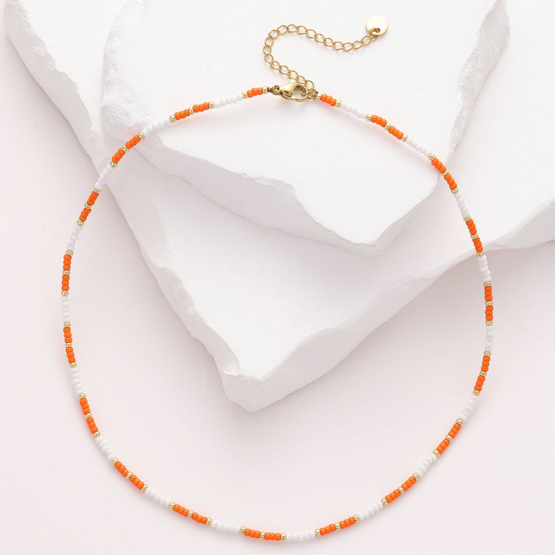 Corail - Collier de pierres - necklace fait main en perles Miyuki par Køss Design